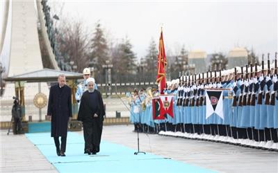 استقبال رسمی رئیس جمهور ترکیه از دکتر روحانی