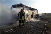 آتش‌سوزی اتوبوس مشهد به زاهدان
