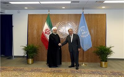 دکتر روحانی در دیدار دبیر کل سازمان ملل متحد: از مشکلات عبور خواهیم کرد