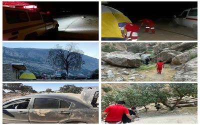 تلاش 10 ساعته  برای نجات جان گردشگران گرفتار شده در منطقه آبشار شوی دزفول