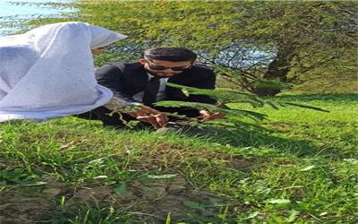 زوج جوان خوزستانی بجای  مراسمی  عروسی  یک نهال درخت کاشتند