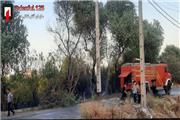 مهار آتش سوزی باغات شاه خراسان دزفول توسط 3 ایستگاه عملیاتی و 20 مامور آتشنشان