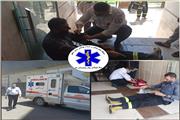امدادرسانی به آتشنشان مصدوم توسط فوریتهای پزشکی دزفول